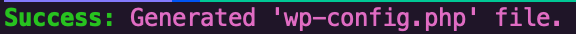 Screenshot wp-config.php generated